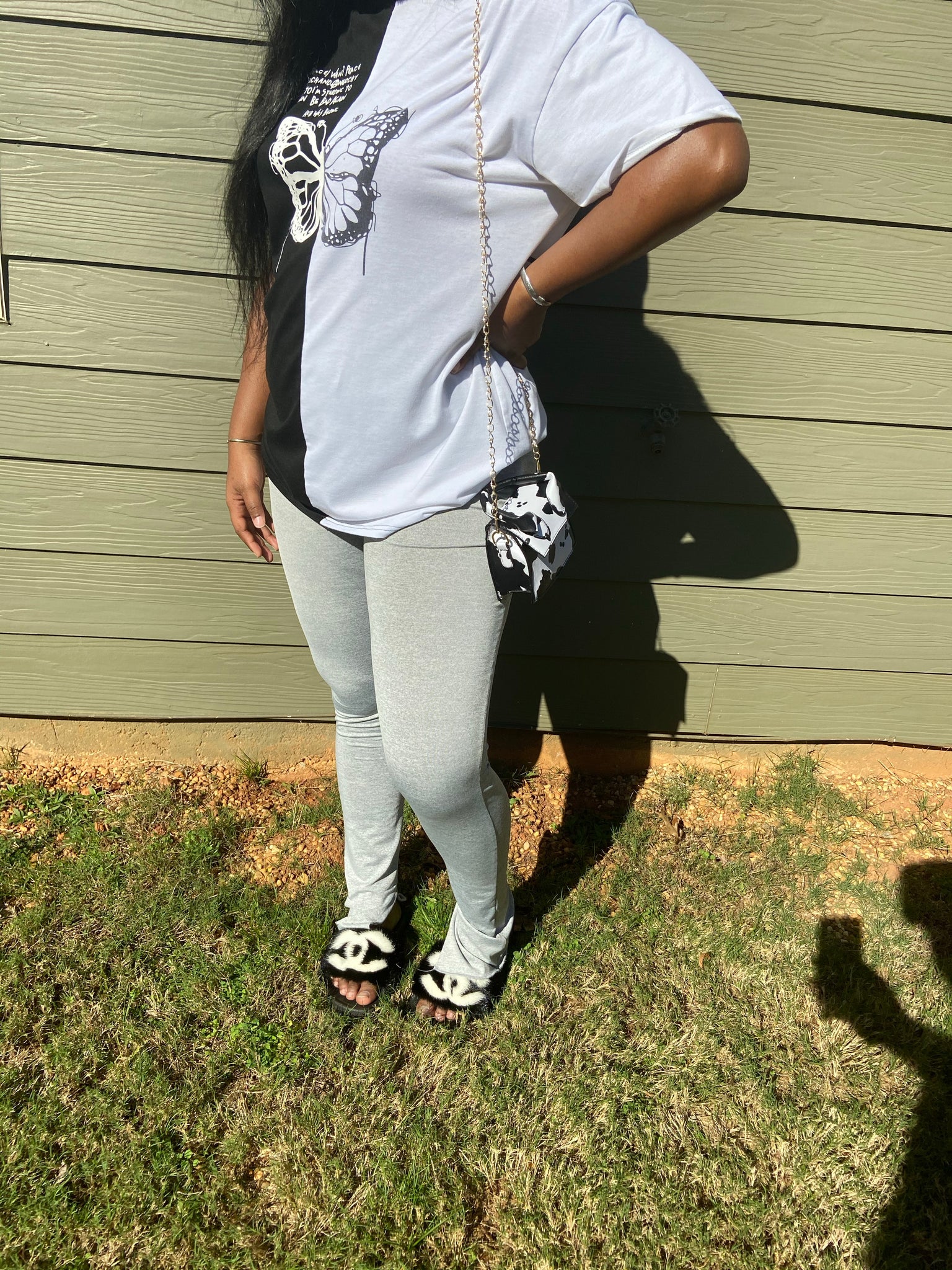 ‘Cut the Check’ Split Leggings
