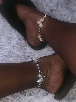 Butterfly Cuban Anklets