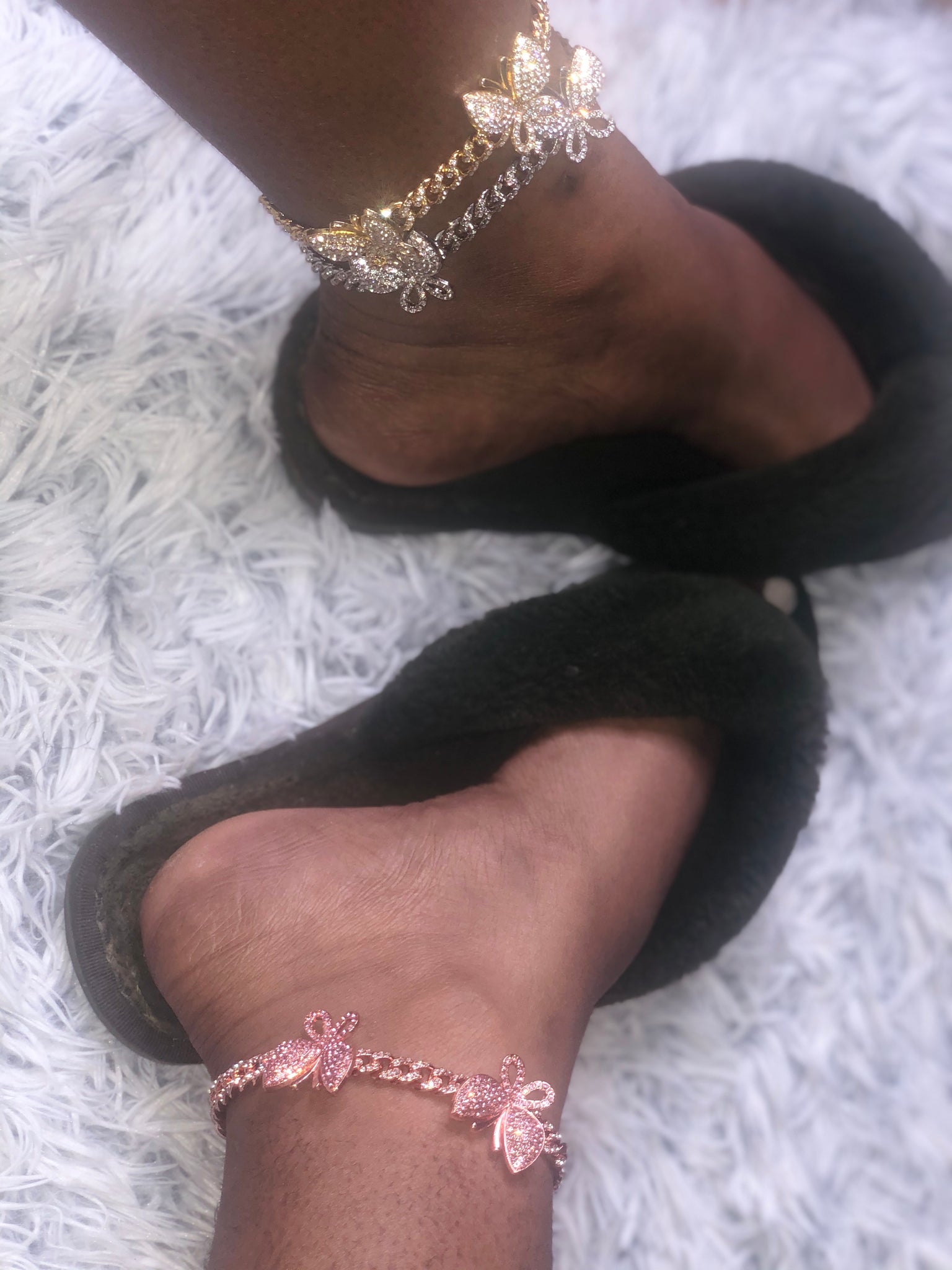 Butterfly Cuban Anklets