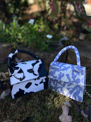 Cow print mini purses