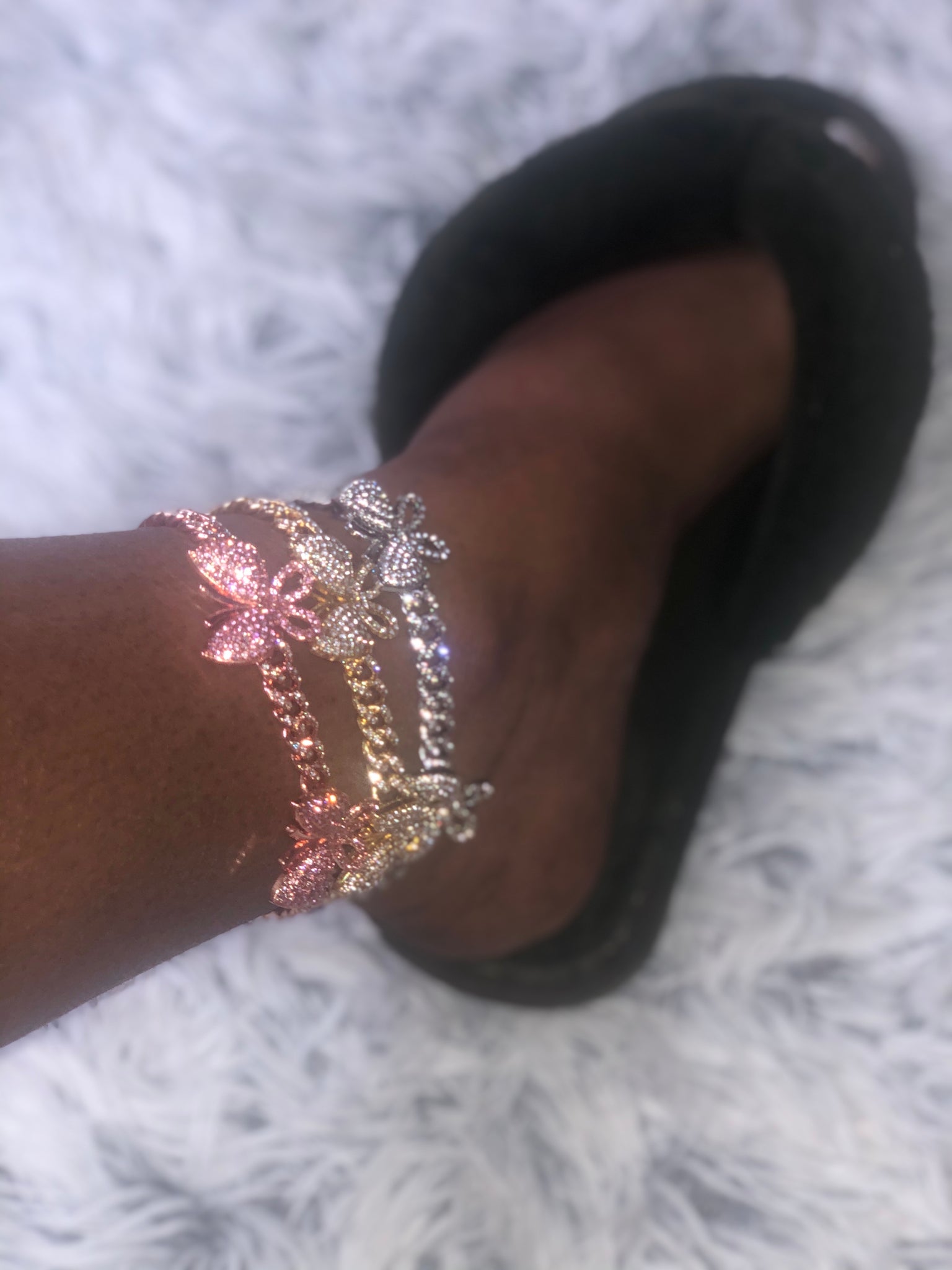 Butterfly Cuban Anklets